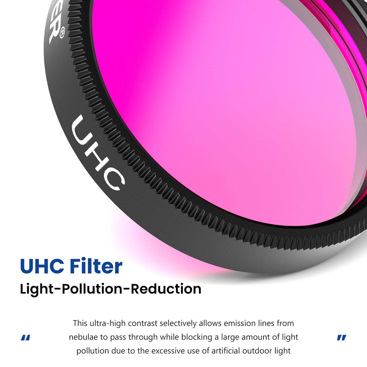 Uniqkart N-10 1.25 Inch UHC Filter Ultra High Contrast Filter Light Pollution Reduction Filter Astrophotography Improve Image Contrast