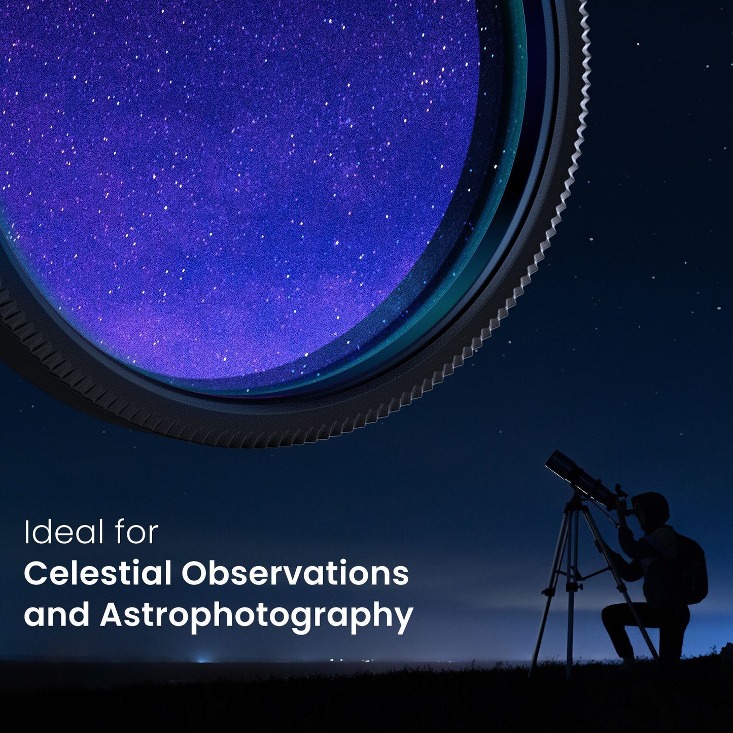 Uniqkart N-10 1.25 Inch UHC Filter Ultra High Contrast Filter Light Pollution Reduction Filter Astrophotography Improve Image Contrast