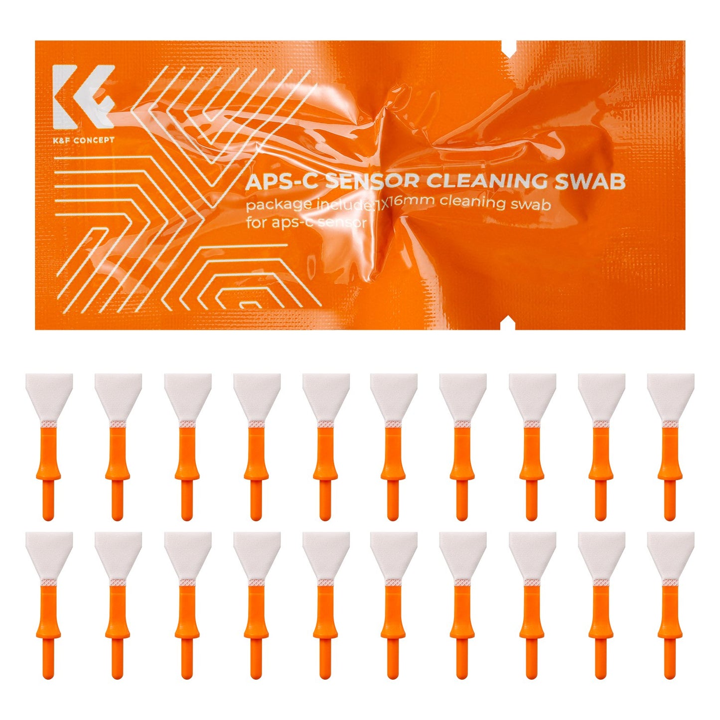 K&F CONCEPT SKU.1901 20PCS Replacement Cleaning APS-C Cleaning Swabs 24mm Full Frame Cleaning Brushes Set for Camera