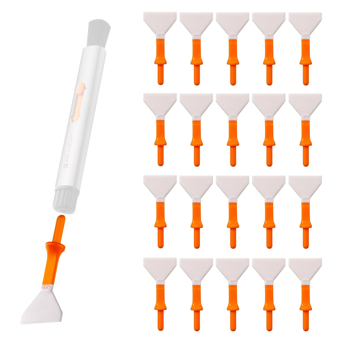 K&F CONCEPT SKU.1902 20PCS Widened Cleaning Swabs Soft Cleaner Soft Brushes DSLR Camera Lens Cleaning Kit