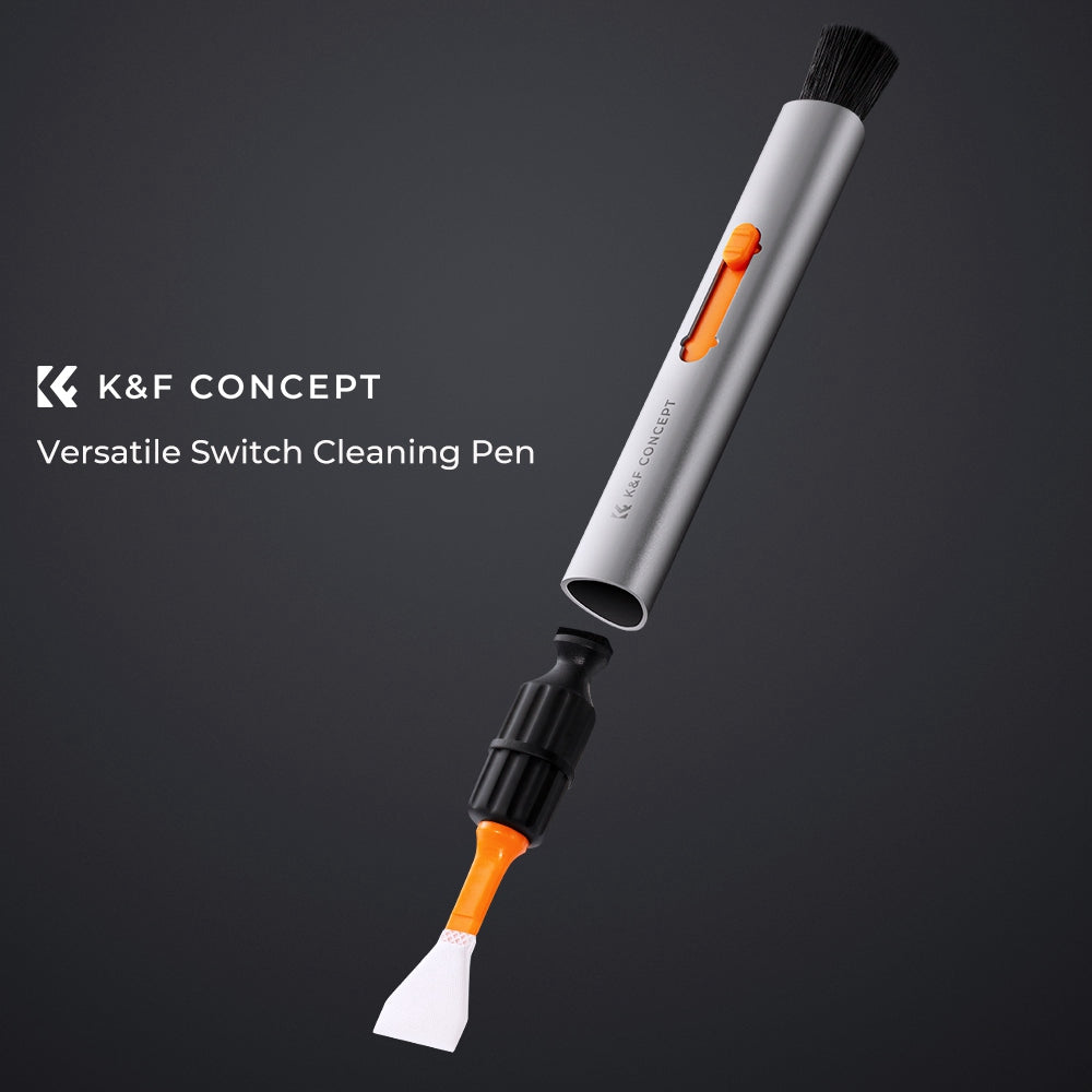 K&F CONCEPT SKU.1899 Versatile Switch Cleaning Pen Set with 6Pcs APS-C Cleaning Swabs Replacement Cleaning Brush for Camera / Drone Lens Cleaning Tool