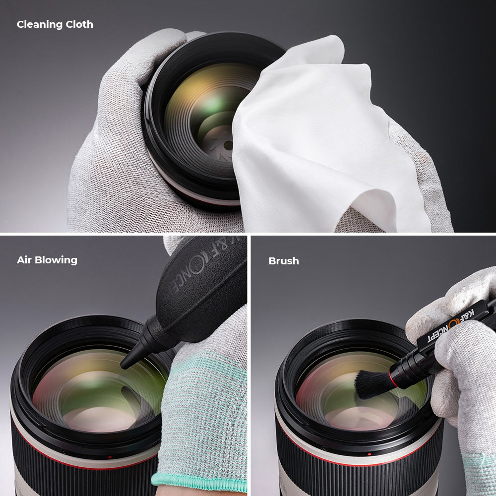 K&F CONCEPT 4Pcs / Set Camera Cleaning Kits Air Blower+Lens Cleaning Pen+Cleaning Cloth for Camera Lenses / Filters / Sensor / Screen