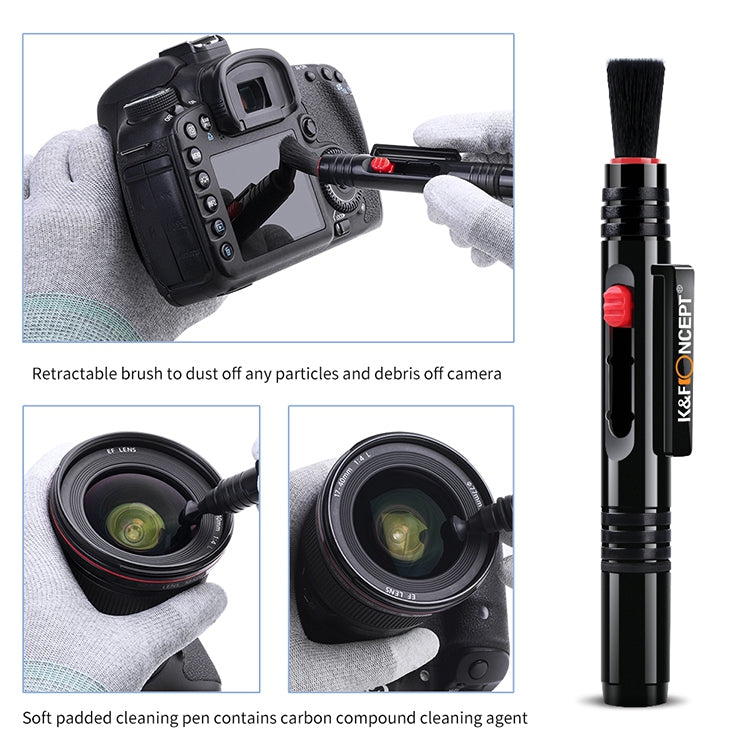 K&F CONCEPT 4-in-1 Camera Cleaning Kits with Air Blower+Cleaning Pen+Cleaning Cloth+Cleaning Liquid for Camera Lenses / Filters / Sensor / Screen