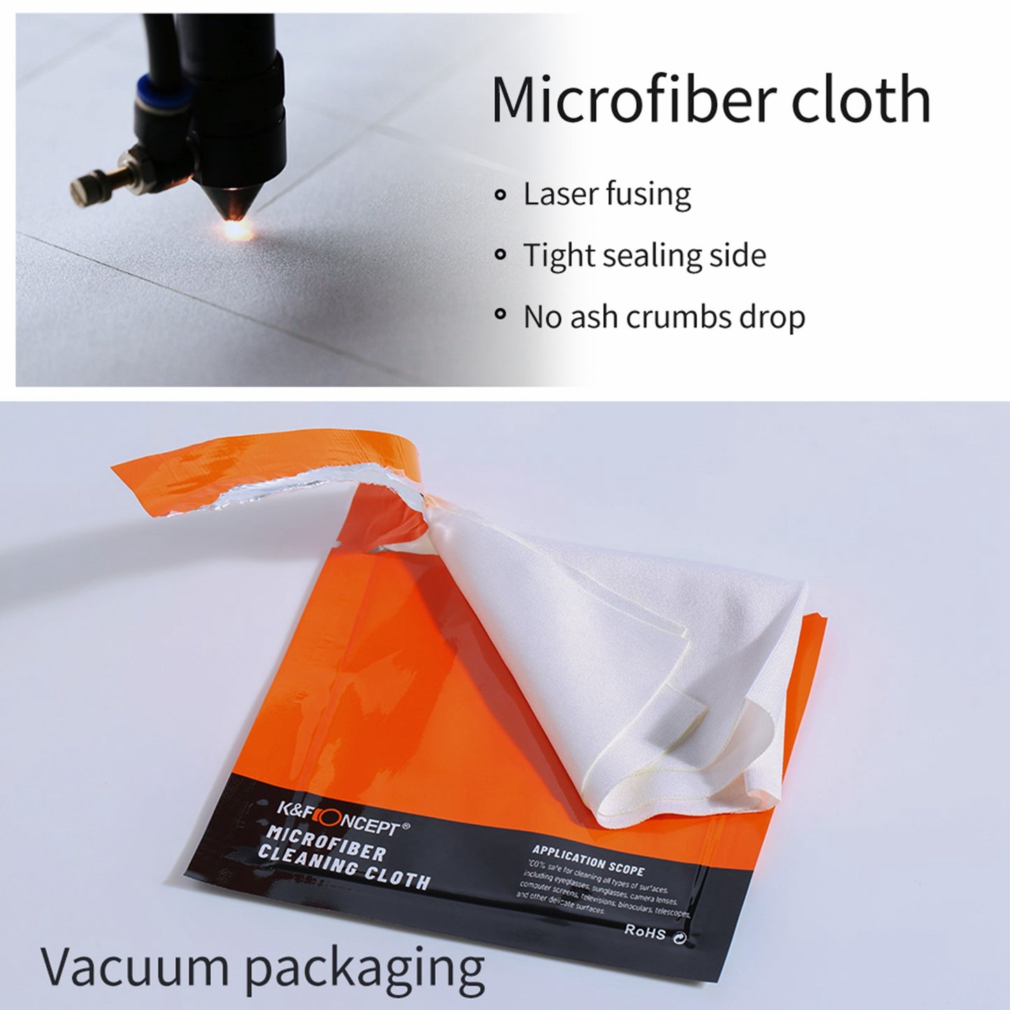 K&F CONCEPT 5Pcs / Set Cleaning Cloth for Camera Lenses / Filters / Sensor / LCD Screen Microfiber Cleaning Cloth