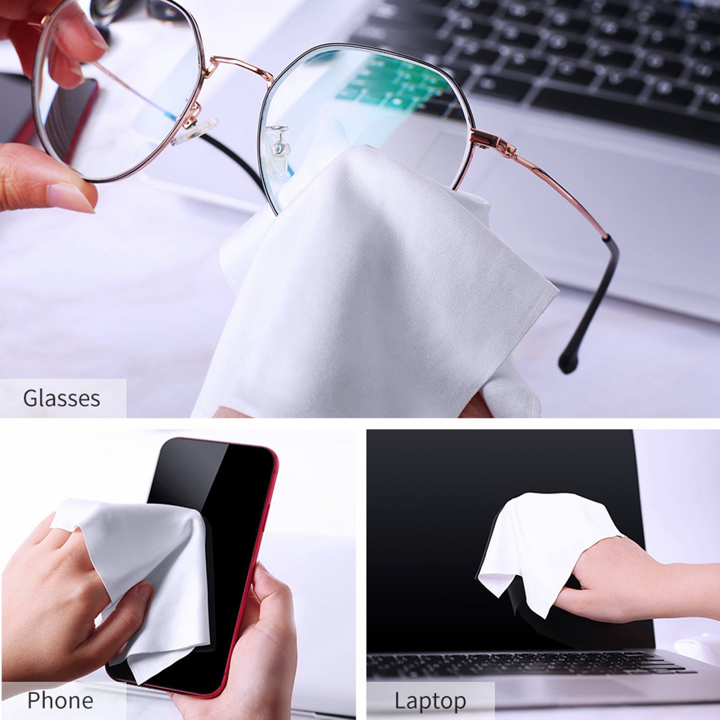 K&F CONCEPT 5Pcs / Set Cleaning Cloth for Camera Lenses / Filters / Sensor / LCD Screen Microfiber Cleaning Cloth