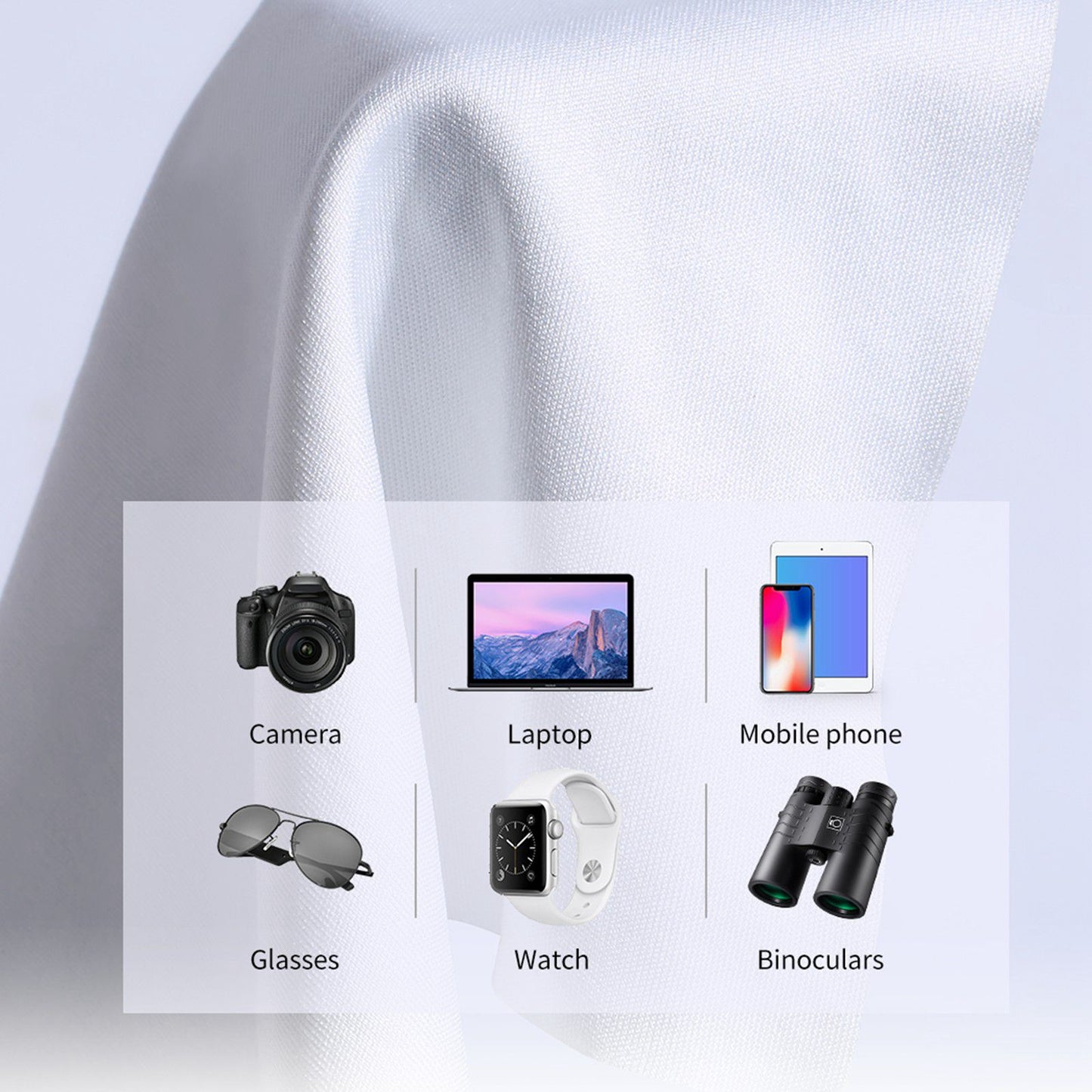 K&F CONCEPT 5Pcs / Set Cleaning Cloth for Camera Lenses / Filters / Sensor / LCD Screen Microfiber Cleaning Cloth