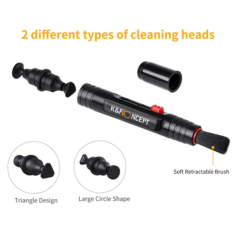 K&F CONCEPT 3-in-1 Camera Cleaning Kits with Air Blower+Cleaning Pen+Cleaning Cloth for Camera Lenses / Filters / Sensor / LCD Screen