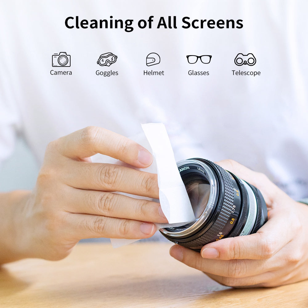K&F CONCEPT KF08.036 120Pcs / Set Anti-Fog Cleaning Wipes for Camera Lens, Glasses, Cell Phone, Laptops 6x4 inch Large Size Fog-Proof Cleaning Wipes