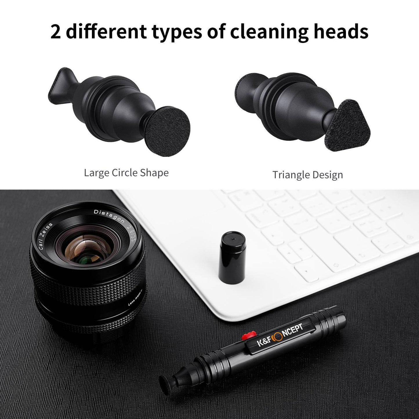K&F CONCEPT Camera Lens Cleaning Pen with Retractable Soft Brush for DSLRs and Sensitive Electronics Optical Cleaning Tools