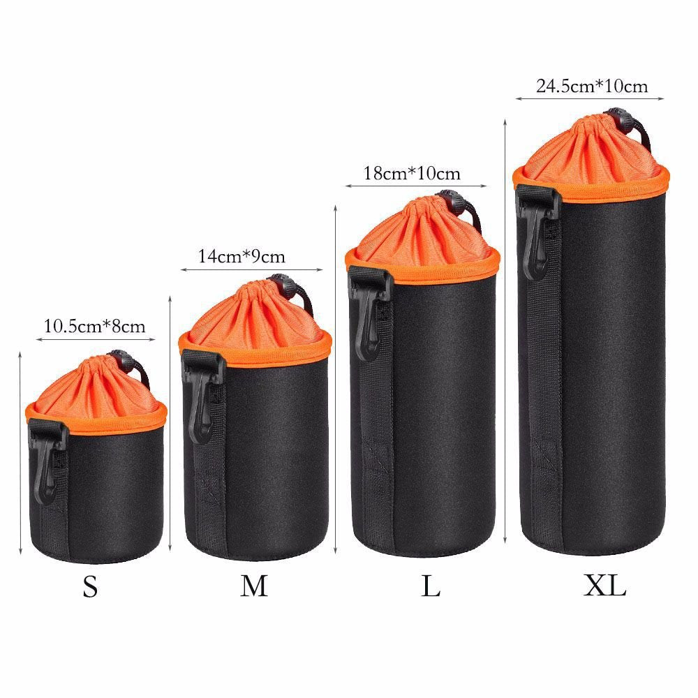 4Pcs/Lot Nylon Thicken Waterproof Pouch Protective Bag Case for DSLR Camera Lens