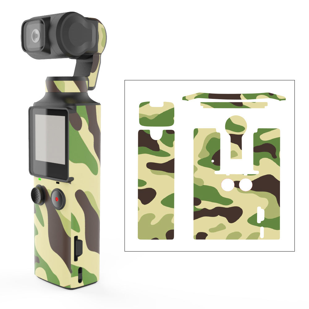 Uniqkart Sticker Set Skin Decor Protective Film for FIMI PALM Pocket Camera - Army Green Camouflage