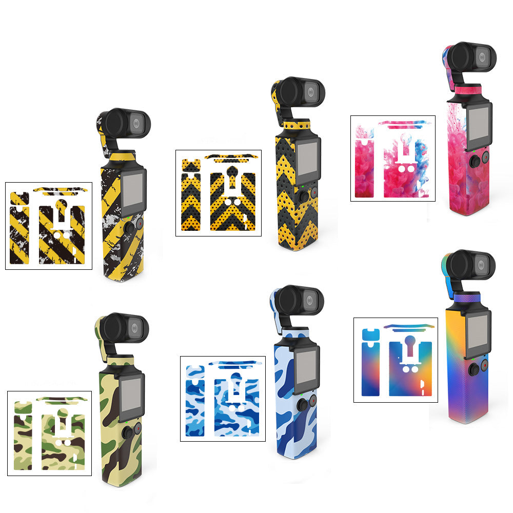 Uniqkart Sticker Set Skin Decor Protective Film for FIMI PALM Pocket Camera - Army Green Camouflage