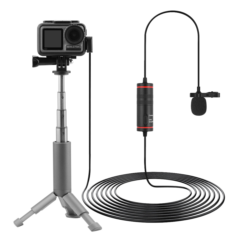 3.5mm Audio Video Record Lapel Microphone for DJI Osmo Action Camera for DSLR Camera Camcorder Recorder