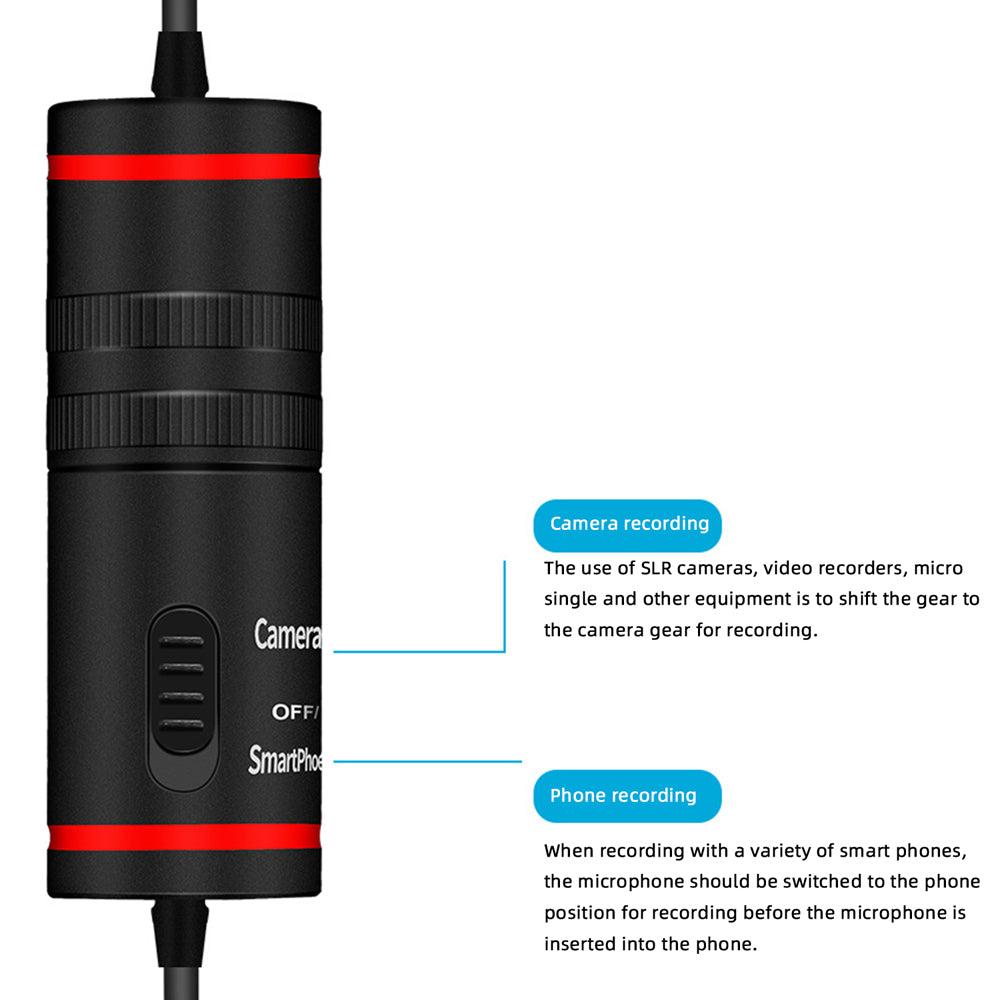 3.5mm Audio Video Record Lapel Microphone for DJI Osmo Action Camera for DSLR Camera Camcorder Recorder