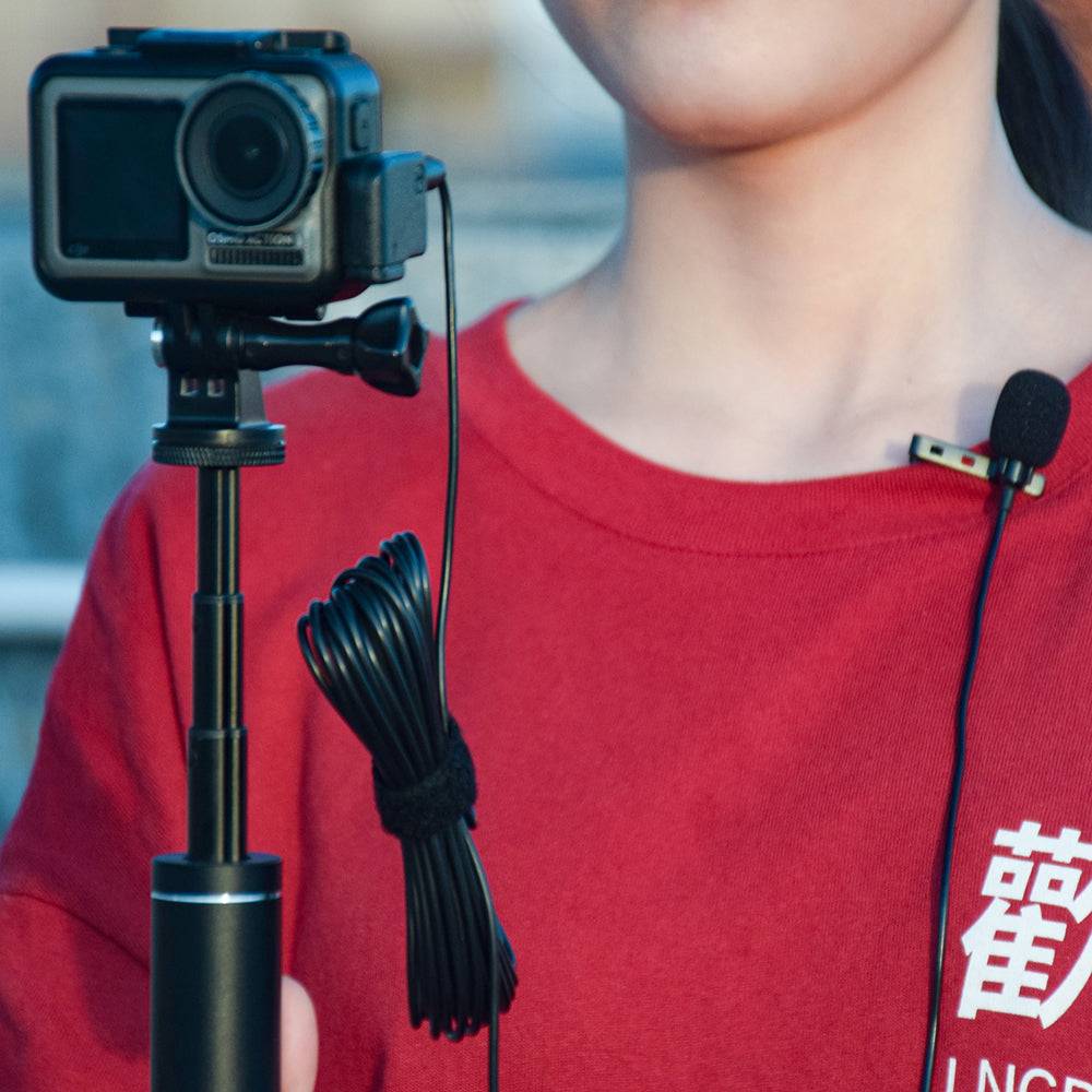 3.5mm Audio Video Record Lapel Microphone for DJI Osmo Action Camera for DSLR Camera Camcorder Recorder