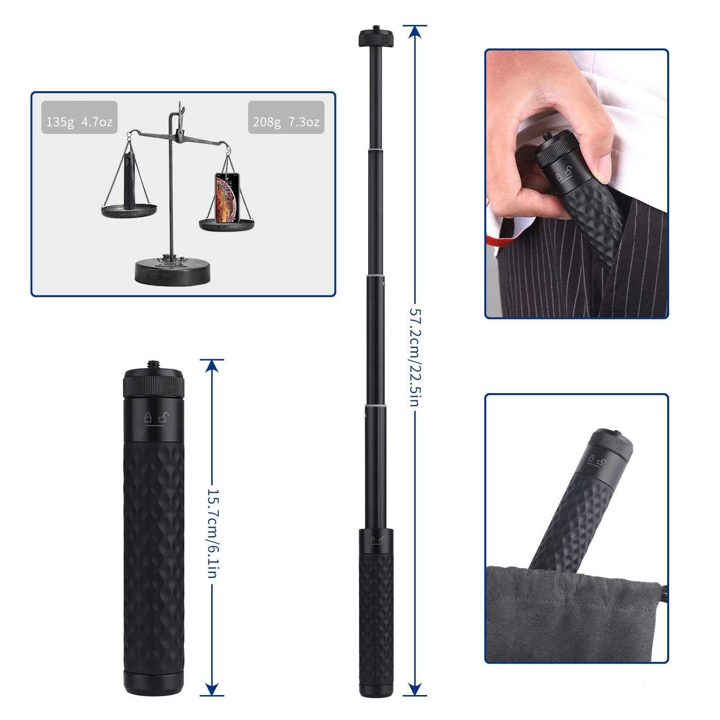 Stabilizer Extension Rod Sports Camera Extension Stick