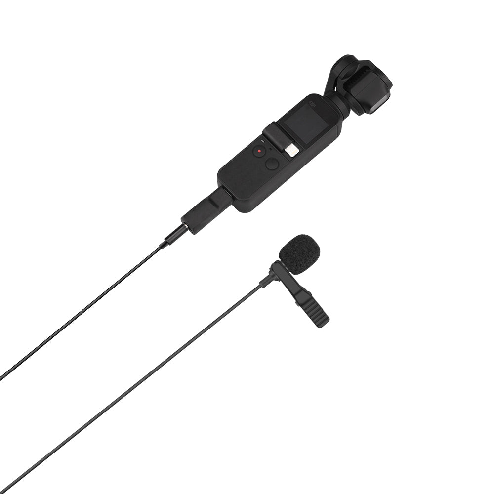 3.5mm Audio Video Record Lapel Microphone + Audio Adapter for Osmo Pocket Camera Camcorder Recorder