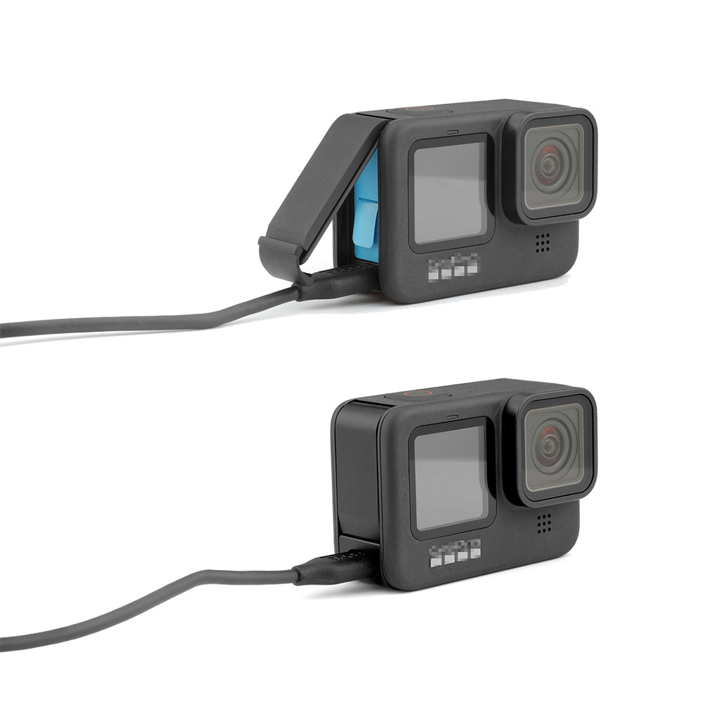 Rechargeable Side Protective Cover Battery Lid for GoPro Hero 8 Sports Camera Dustproof Battery Door Housing Case Cover - Black