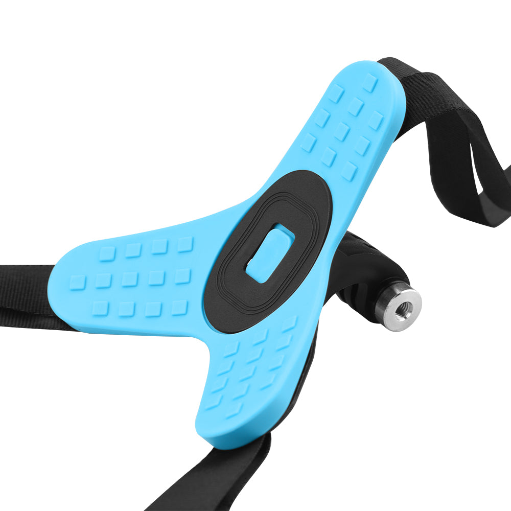 Drive Cycling Bracket Stand Holder Motorcycle Helmet Chin Support Bracket Stable for GoPro 9/8/7/6/5/Osmo Action/Insta360 ONE R Sports Camera Accessory - Blue