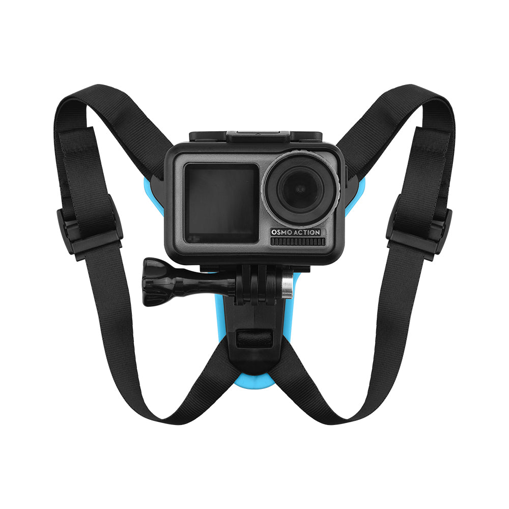 Drive Cycling Bracket Stand Holder Motorcycle Helmet Chin Support Bracket Stable for GoPro 9/8/7/6/5/Osmo Action/Insta360 ONE R Sports Camera Accessory - Blue