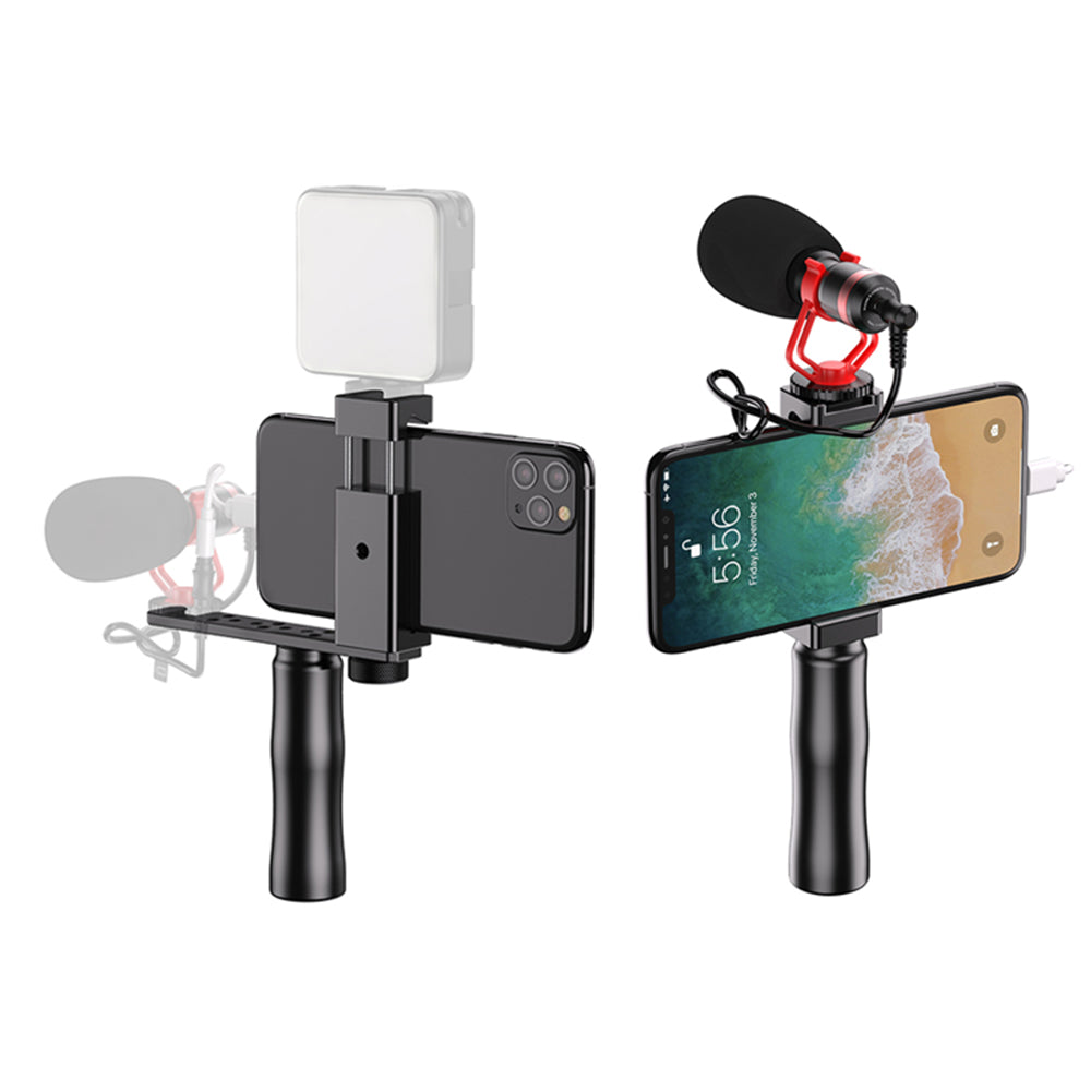 Apexel VG01 Filmmaker Grip Handle Grip Tripod Mount with Cold Shoe Mount