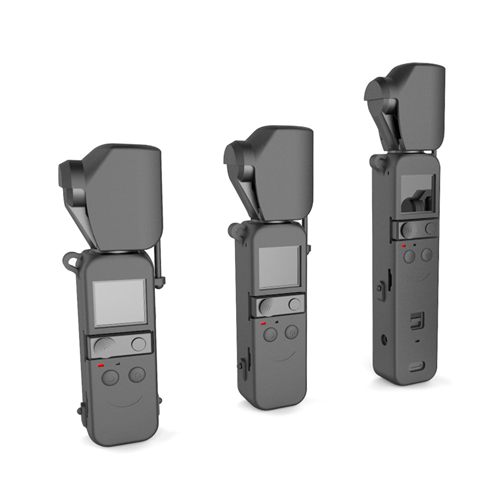 STARTRC 5-in-1 Gimbal Base Handle Anti-drop Silicone Case for DJI Pocket 2 - Black