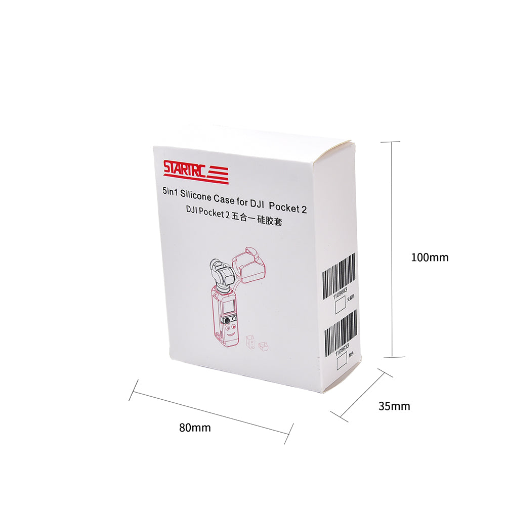 STARTRC 5-in-1 Gimbal Base Handle Anti-drop Silicone Case for DJI Pocket 2 - Black