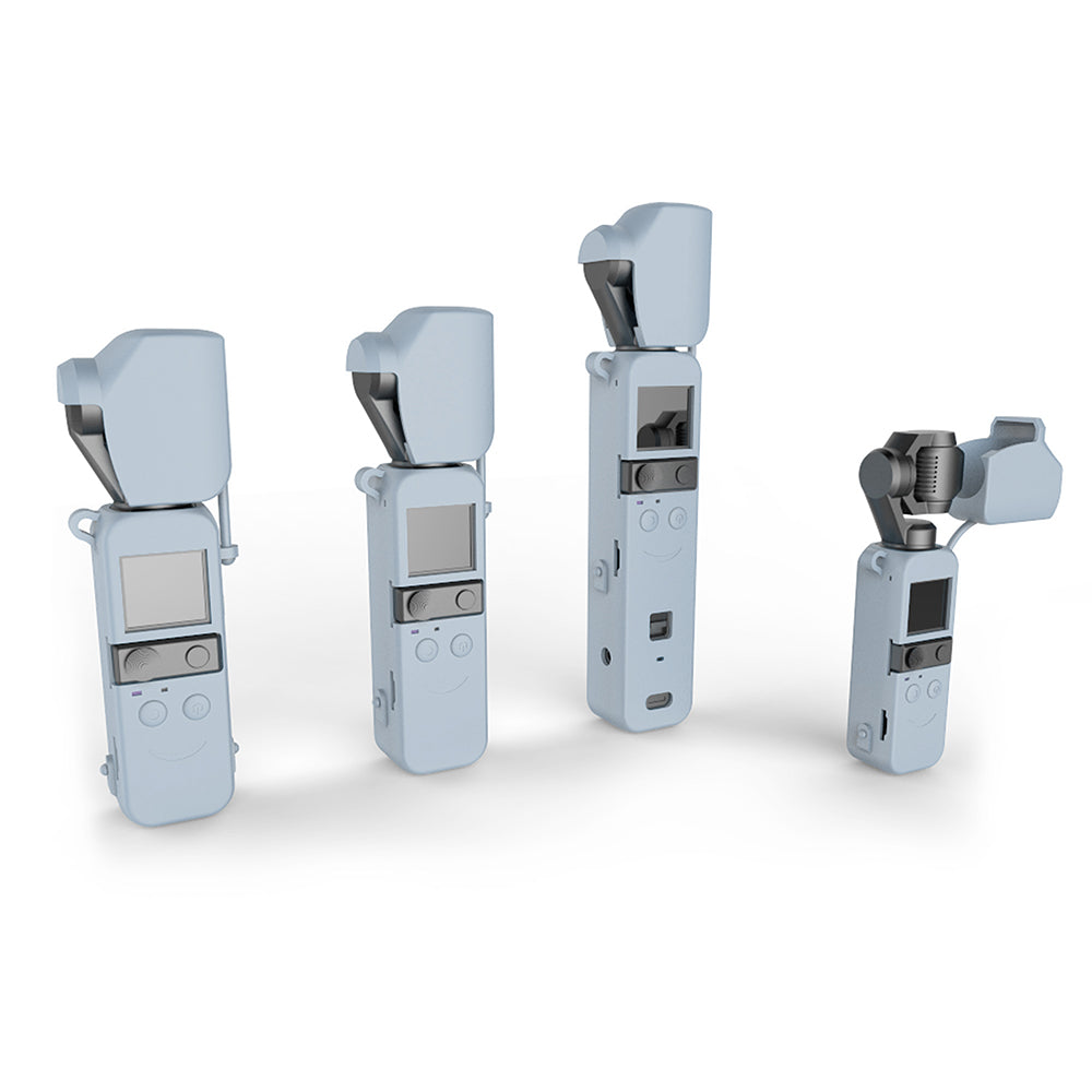 STARTRC 5-in-1 Gimbal Base Handle Anti-drop Silicone Case for DJI Pocket 2 - Blue