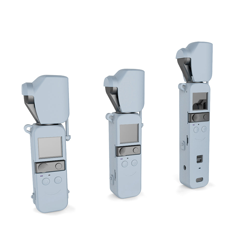 STARTRC 5-in-1 Gimbal Base Handle Anti-drop Silicone Case for DJI Pocket 2 - Blue