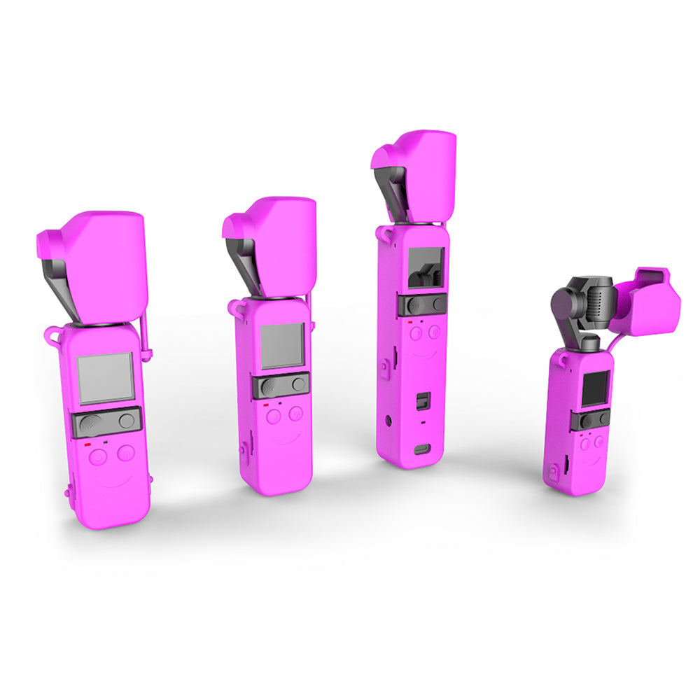 Uniqkart 5-in-1 Gimbal Base Handle Anti-drop Silicone Case for DJI Pocket 2 - Purple