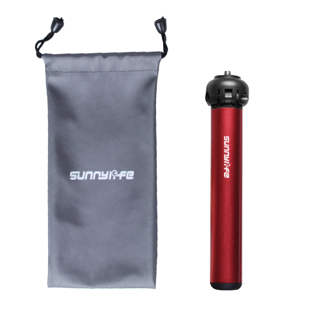 Uniqkart 17cm Multifunctional Aluminum Alloy Tripod Selfie Stick for Insta360 ONE X2 / POCKET 2 / OSMO Mobile Sports Camera - Red