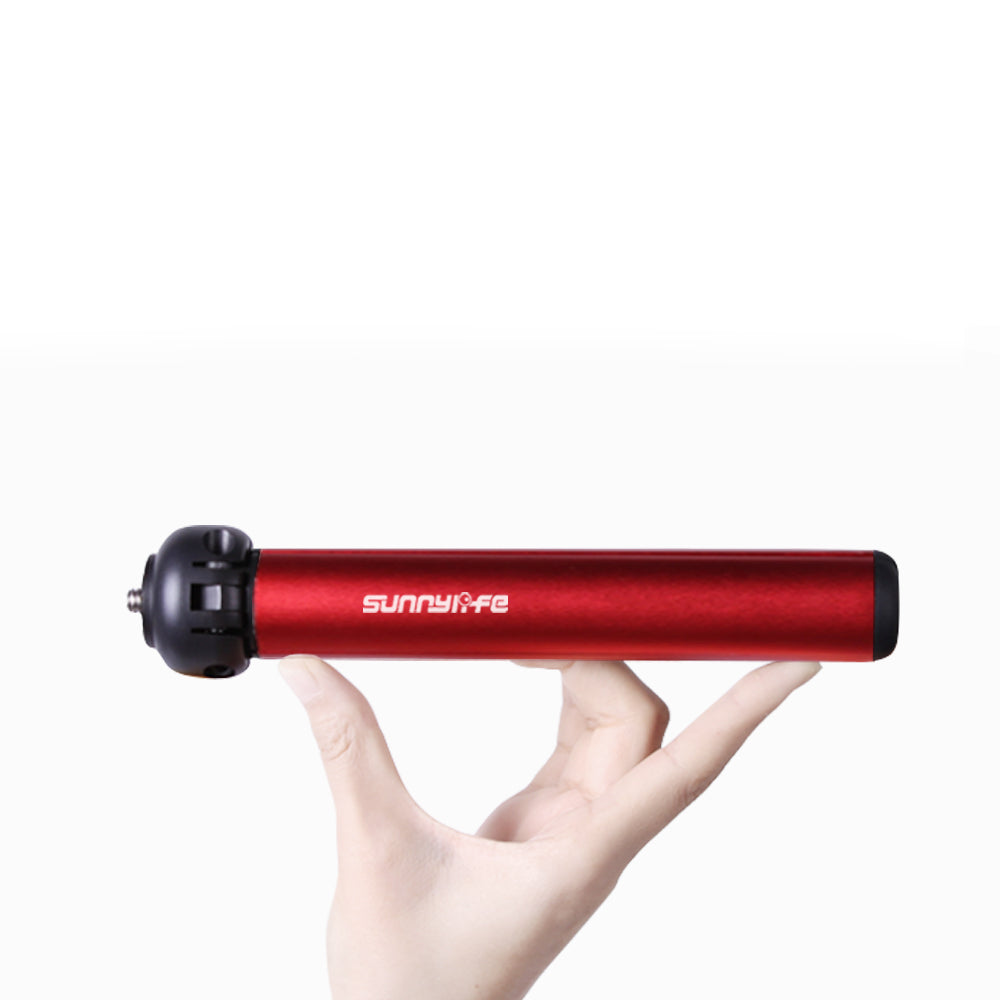 Uniqkart 17cm Multifunctional Aluminum Alloy Tripod Selfie Stick for Insta360 ONE X2 / POCKET 2 / OSMO Mobile Sports Camera - Red