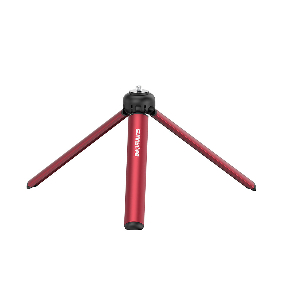 Uniqkart 17cm Multifunctional Aluminum Alloy Tripod Selfie Stick for Insta360 ONE X2 / POCKET 2 / OSMO Mobile Sports Camera - Red