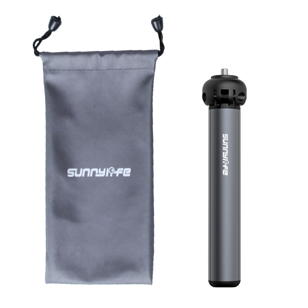 Uniqkart 17cm Multifunctional Aluminum Alloy Tripod Selfie Stick for Insta360 ONE X2 / POCKET 2 / OSMO Mobile Sports Camera - Silver