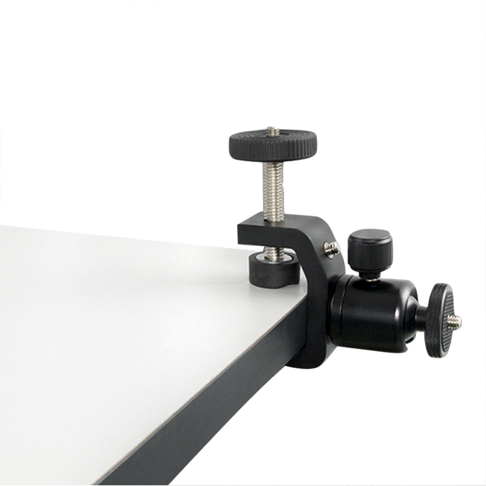 C Clamp with 1/4" Screw Adjustable Camera Mount Bracket for Photo Studio Photography DSLR Video Light, Size: S