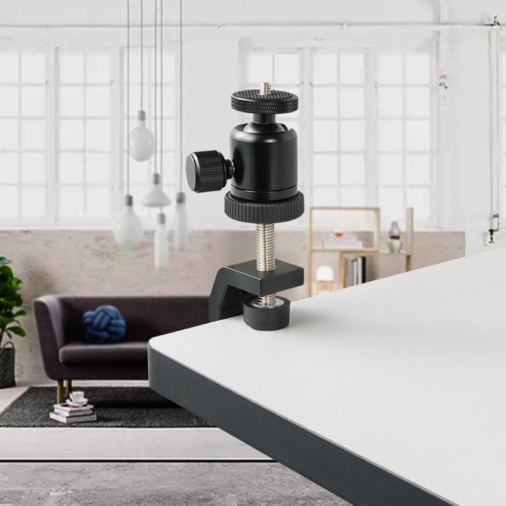 C Clamp with 1/4" Screw Adjustable Camera Mount Bracket for Photo Studio Photography DSLR Video Light, Size: S