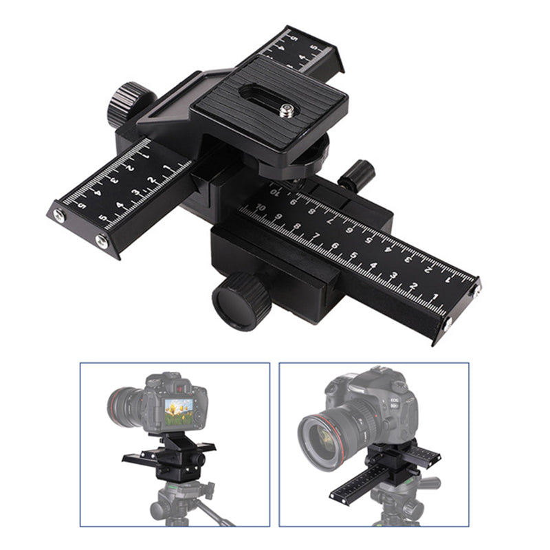Two-Way Macro Frame Four-Dimensional Macro Tripod Head Fine-Tuning Long-Shaped Tripod Head for Macro Shooting