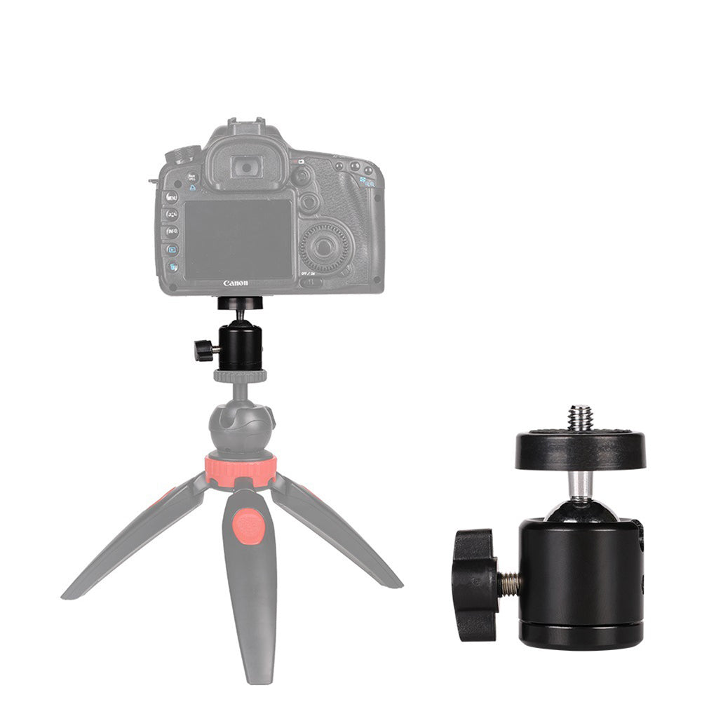Photography Light Bracket Mini Ball Head 1/4-3/8" Screw Mount for Camera Tripod