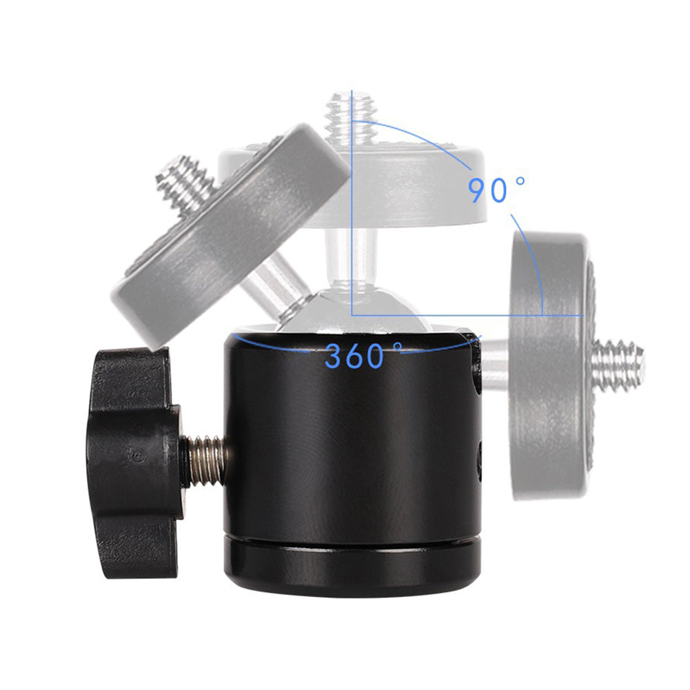 Photography Light Bracket Mini Ball Head 1/4-3/8" Screw Mount for Camera Tripod