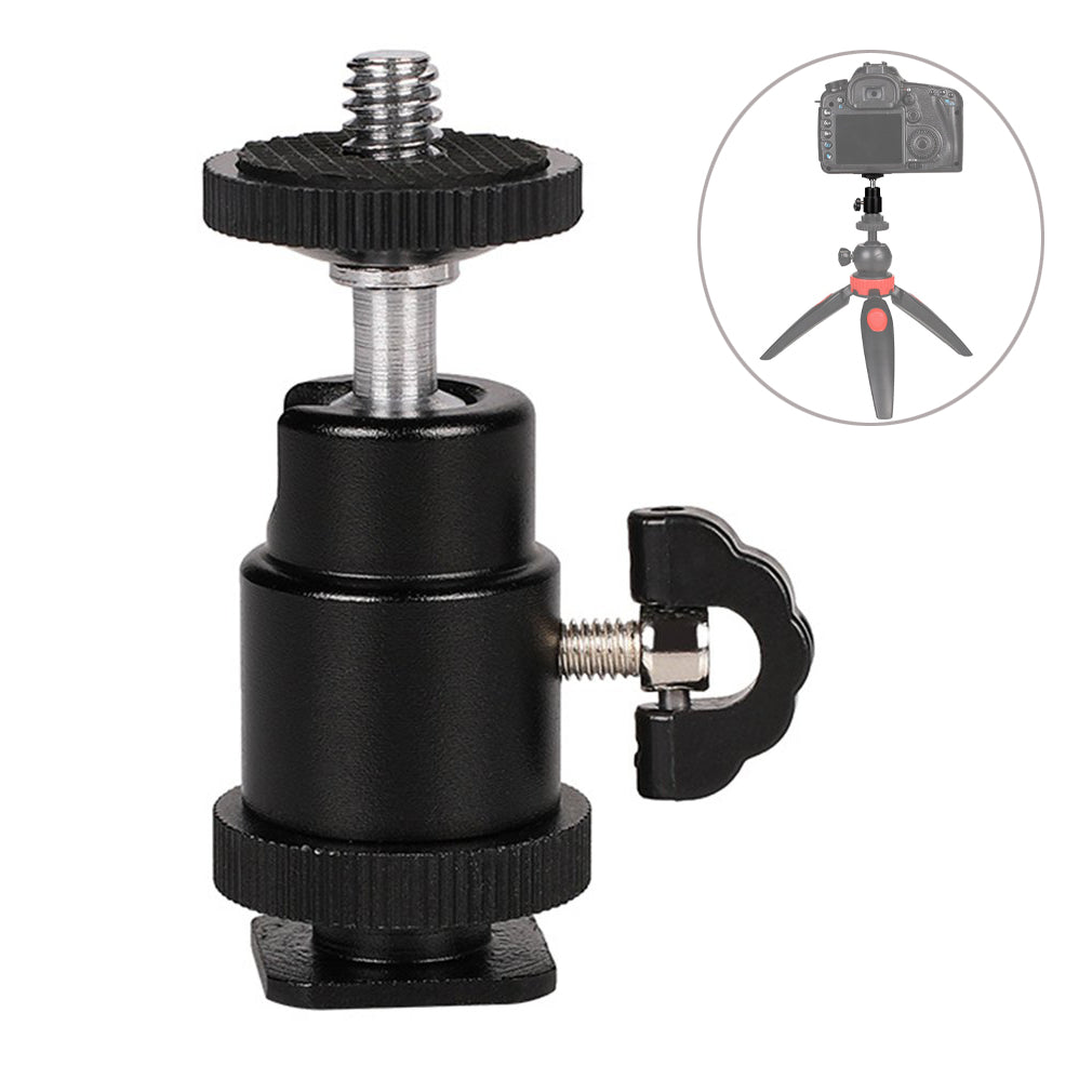 Screw Mini Hot Shoe Ball Head Flash Bracket Holder Mount for Camera Tripod