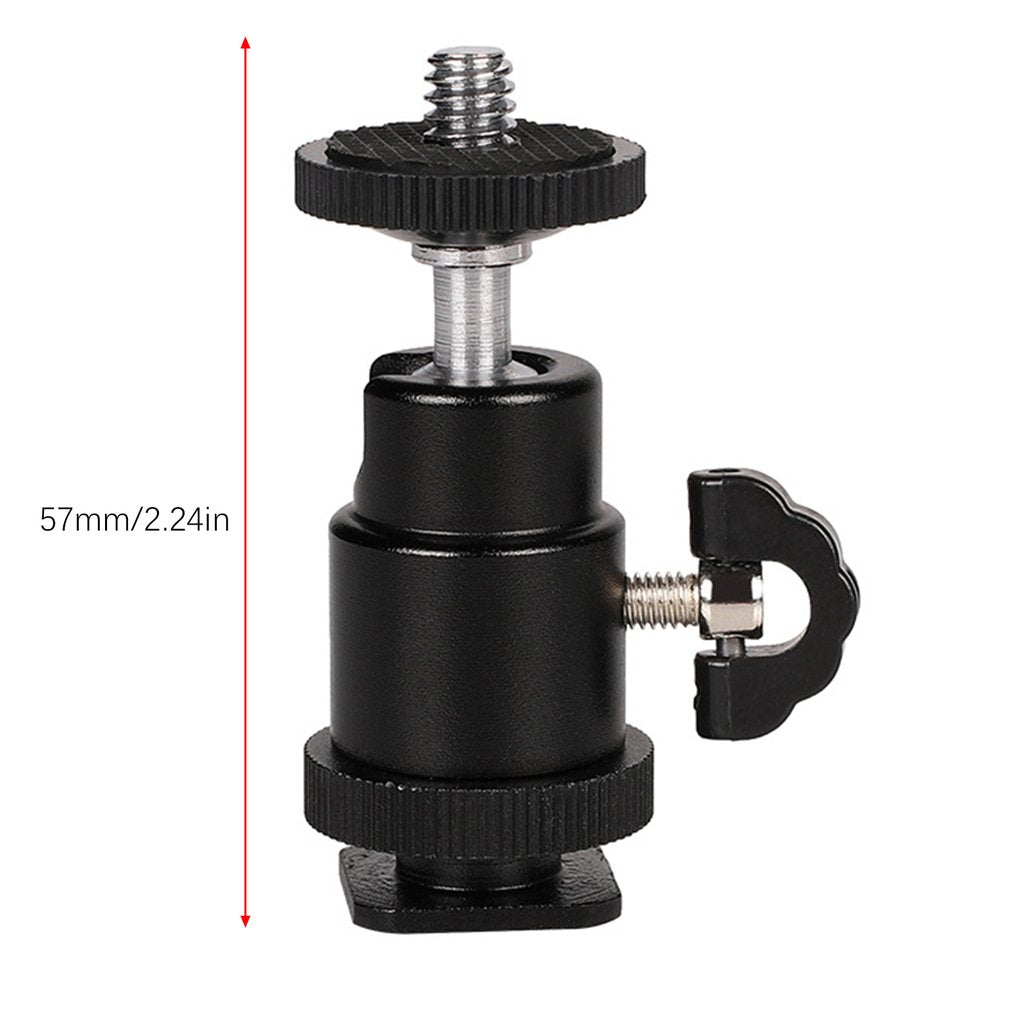 Screw Mini Hot Shoe Ball Head Flash Bracket Holder Mount for Camera Tripod