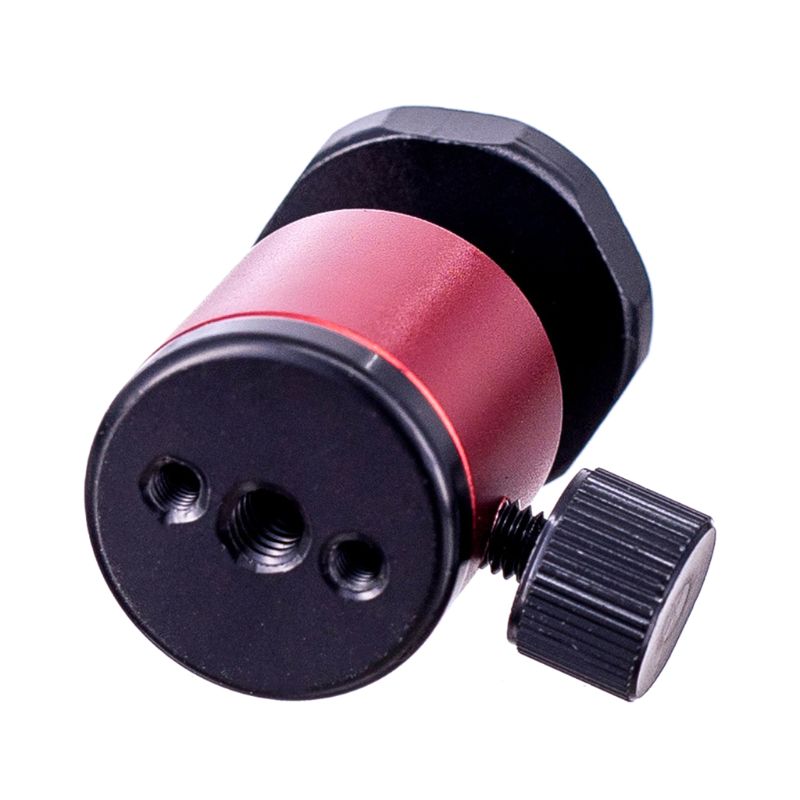 Q29 Tripod Three-Hole Mini Ball Head 360 Degree Rotating 1/4" Plate Holder Mount for Camera Photography Light Stand - Red
