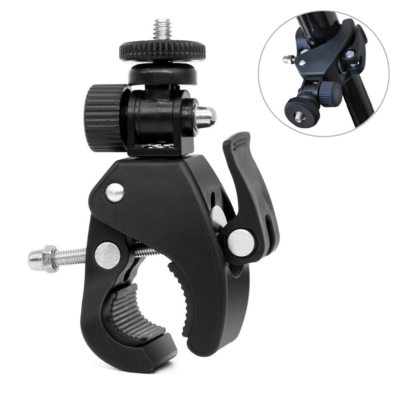 DV DSLR Bicycle Handlebar Mount 1/4 Screw Clamp Bracket Sports Camera Tripod Adapter