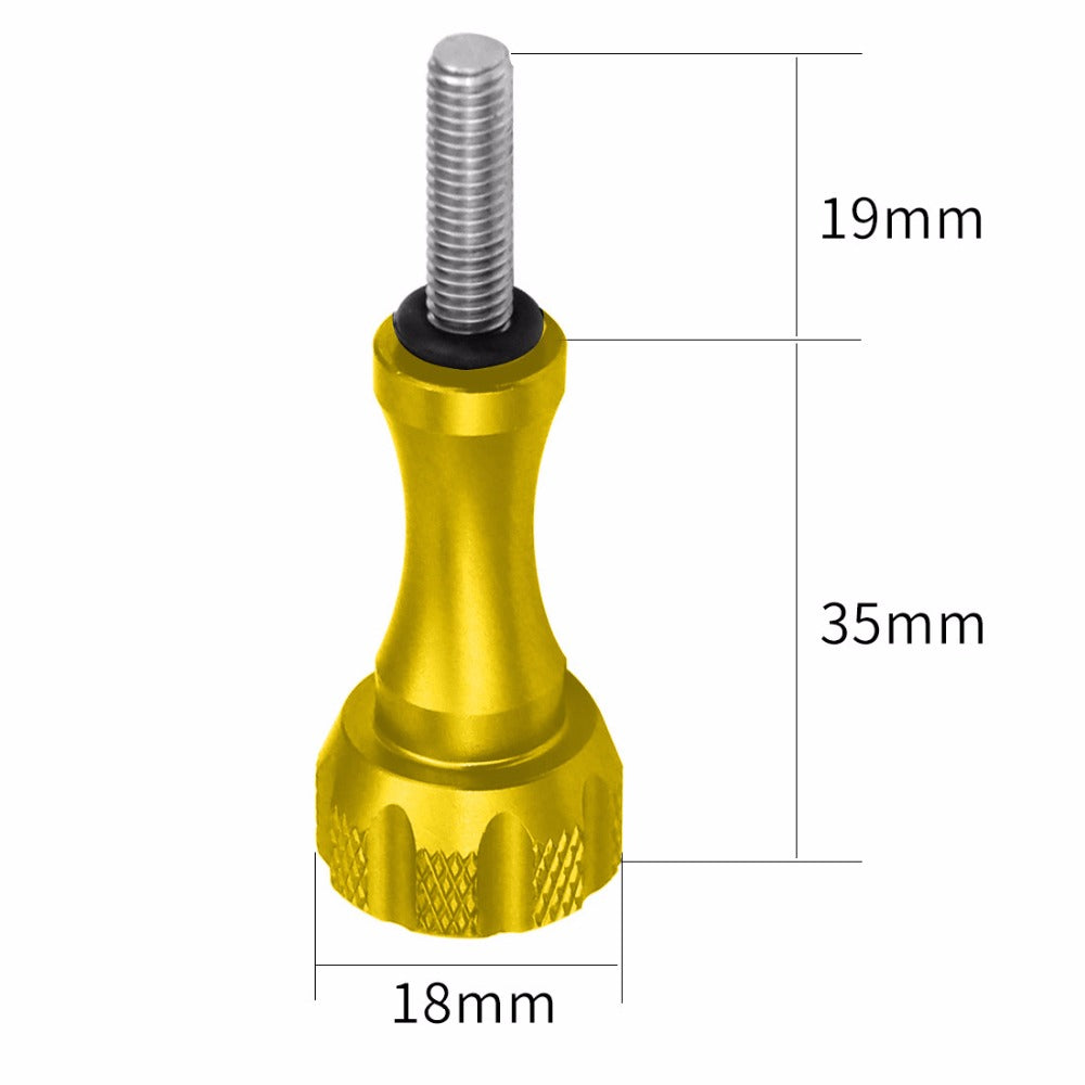 3pcs Aluminum Alloy Long Short Thumb Knob Screws Nut for GoPro Hero Black 8 7 6 5 4 SJcam EKEN YI 4K - Yellow