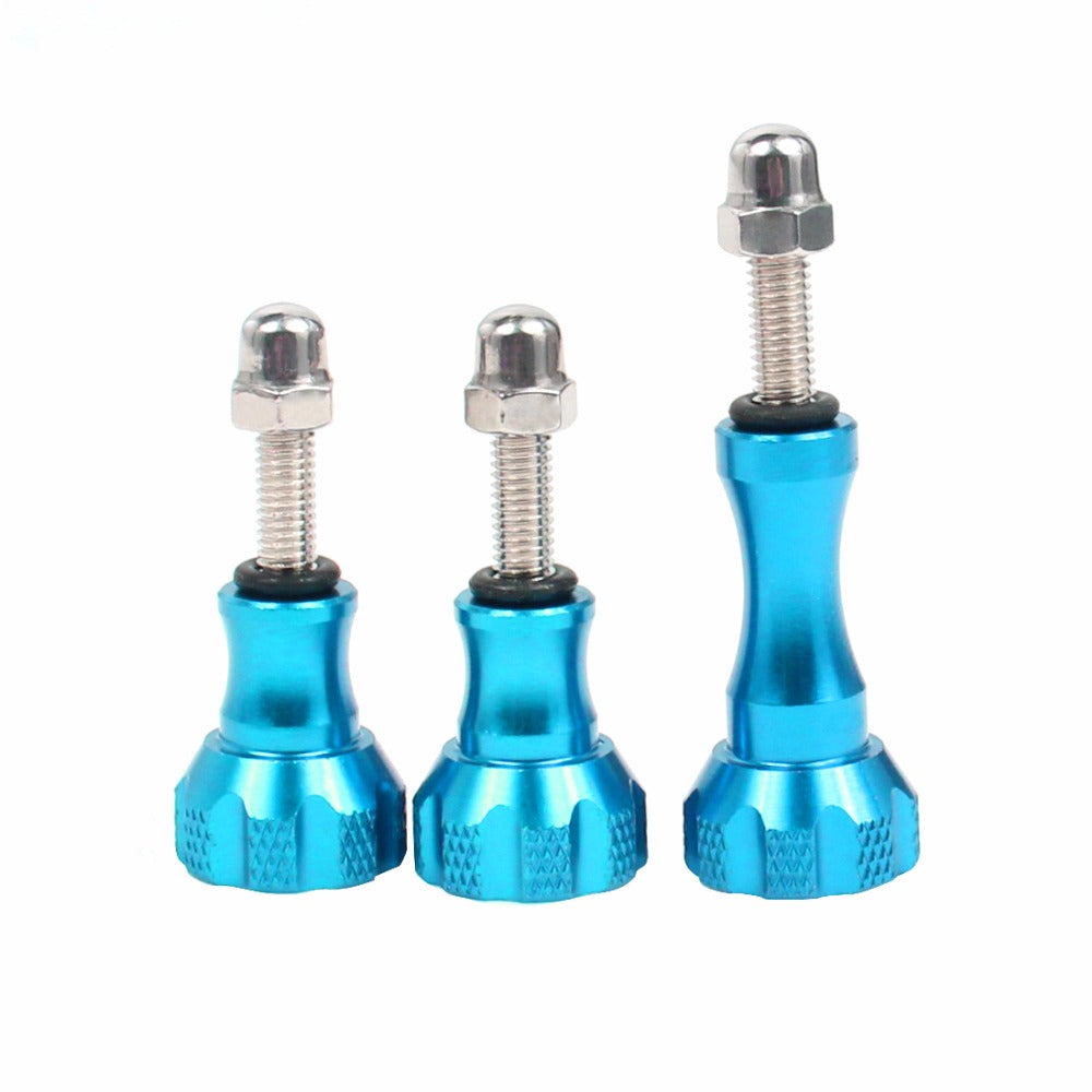 3pcs Aluminum Alloy Long Short Thumb Knob Screws Nut for GoPro Hero Black 8 7 6 5 4 SJcam EKEN YI 4K - Blue