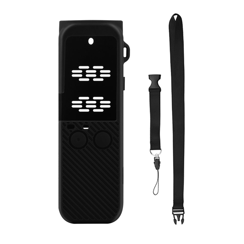 Silicone Case Body Protection Cover Pocket with Hand Strap for OSMO Pocket 2 - Black
