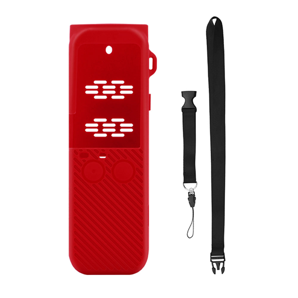 Silicone Case Body Protection Cover Pocket with Hand Strap for OSMO Pocket 2 - Red