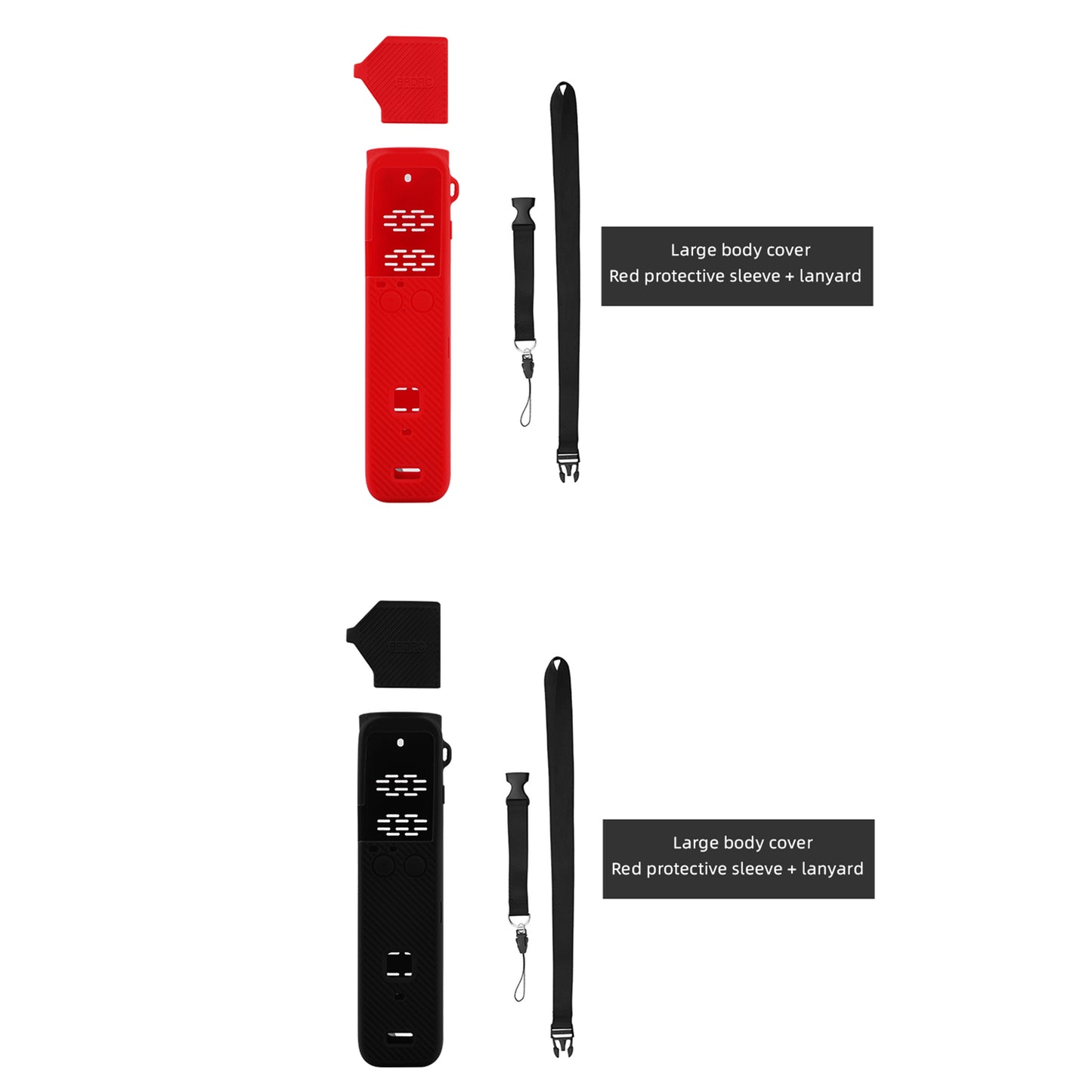 Silicone Case Body Protection Cover + Lens Cover + Hand Strap for OSMO Pocket 2 - Red