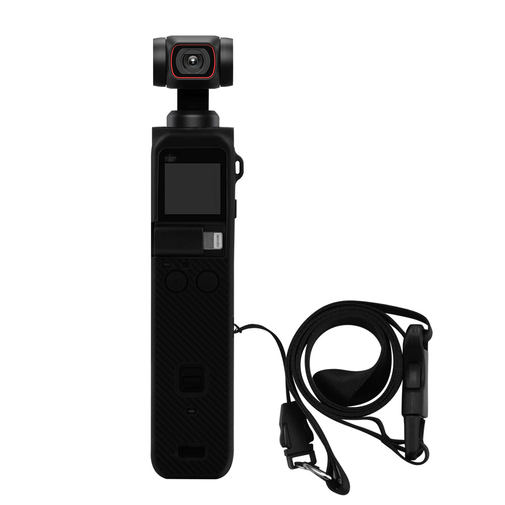 Body Protection Silicone Cover Case with Hand Strap for OSMO Pocket 2 - Black