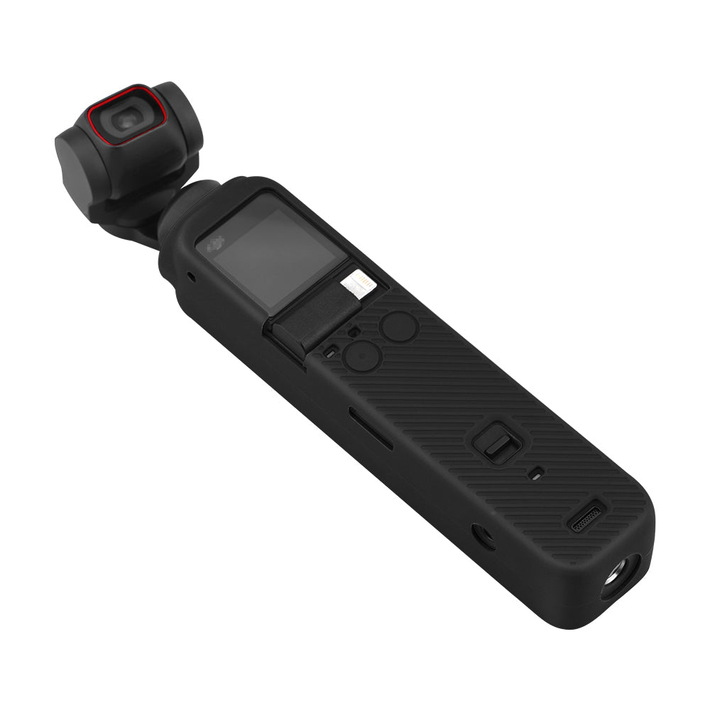 Body Protection Silicone Cover Case with Hand Strap for OSMO Pocket 2 - Black